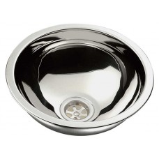POLISHED STAINLESS STEEL ROUND BASIN SINK