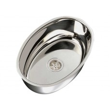 POLISHED STAINLESS STEEL OVAL BASIN SINK