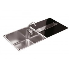 POLISHED STAINLESS STEEL SINK AND COVER